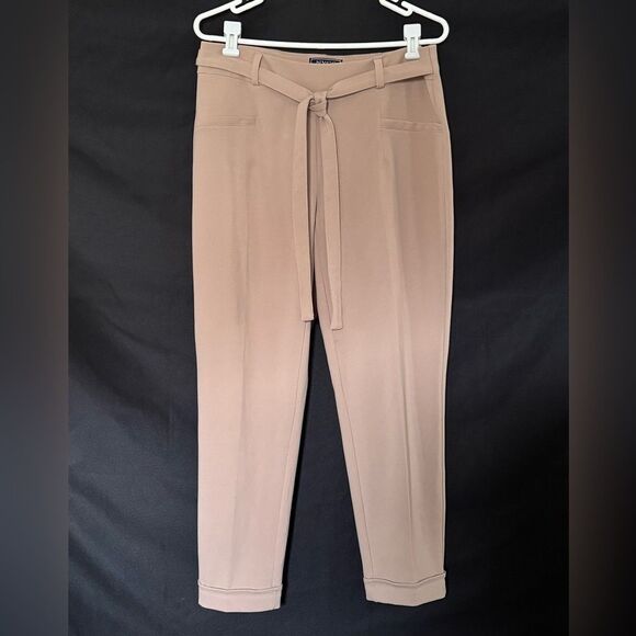 NYCC Tan Taupe Trousers with High-Waisted and Tie Design 10 - Picture 1 of 6